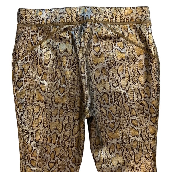 Free People Gold Rio Snake Print Pull On Skinny Moto Leggings - Picture 4 of 8